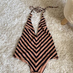 H&M Striped One Piece Retro style Sz 8